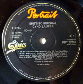 LP Cyndi Lauper: She's So Unusual 180194