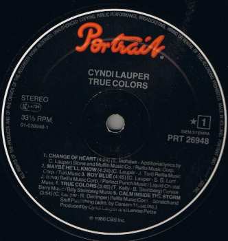 LP Cyndi Lauper: True Colors 357229