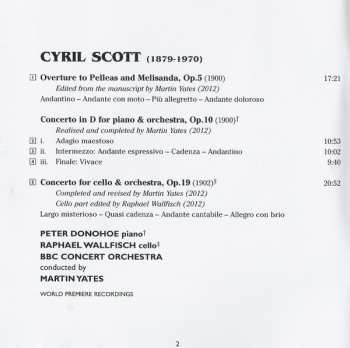 CD Cyril Scott: Piano Concerto In D, Op.10 / Cello Concerto, Op.19 / Overture To Pelleas And Melisanda 328707