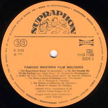 LP Czechoslovak Radio Dance Orchestra: Famous Western Film Melodies 535897