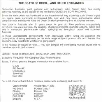 CD Daevid Allen: The Death Of Rock & Other Entrances 247713