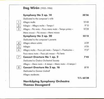 CD Dag Wirén: Symphonies 2 & 3 - Concert Overtures 312593