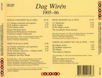 CD Dag Wirén: Violin Concerto / Triptych / Wind Quintet Op 42 / String Quartet No 5 Op 41 416427