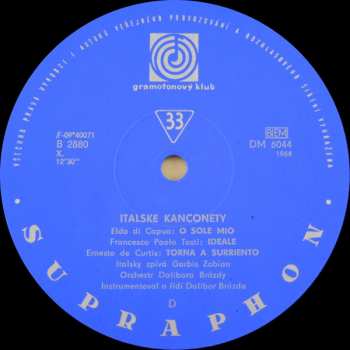 LP Dalibor Brázda And His Orchestra: Italské kanconety 279906