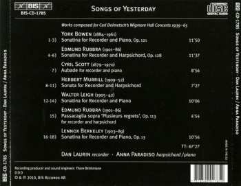 CD Dan Laurin: Songs Of Yesterday 474581