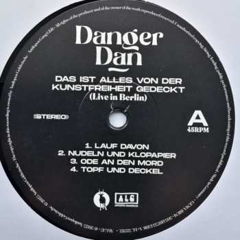 2LP Danger Dan: Das Ist Alles Von Der Kunstfreiheit Gedeckt (Live In Berlin) 492441