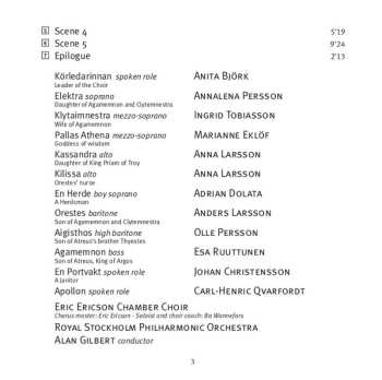 2CD Daniel Börtz: His Name Was Orestes - An Oratorio After Aeschylus 458863