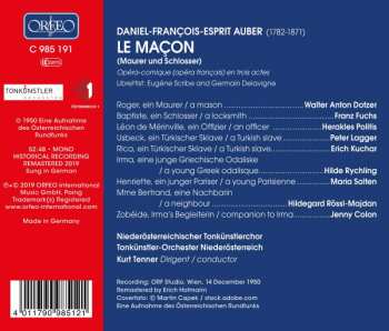 CD Daniel-Francois-Esprit Auber: Le Maçon 334172