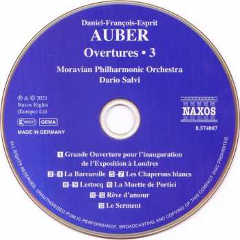 CD Daniel-Francois-Esprit Auber: Overtures• 3 185500