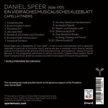 CD Daniel Speer: Ein Vierfaches Musikalisches Kleeblatt 501887