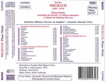 CD Darius Milhaud: Piano Music: Saudades Do Brazil • La Muse Ménagère • L'Album De Madame Bovary 316137