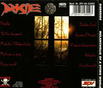 CD Darkside: Melancholia Of A Dying World DIGI 532892