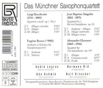 CD Das Münchner Saxophonquartett: Boccherini - Bozza - Singelée - Glasunov 498577