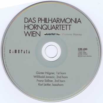 CD Das Philharmonia Hornquartett Wien: Quartet for Vienna Horns 315112