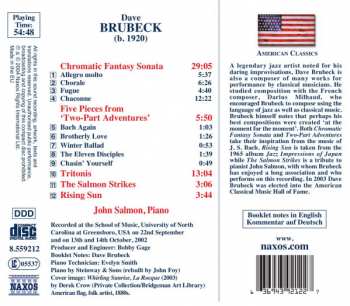 CD Dave Brubeck: Chromatic Fantasy Sonata • Rising Sun • The Salmon Strikes 393728