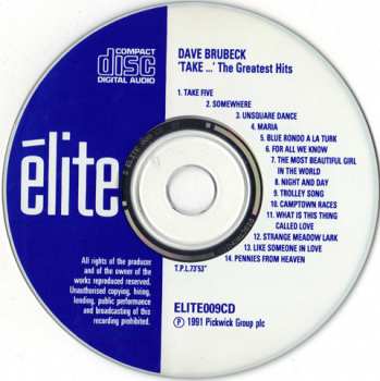 CD Dave Brubeck: 'Take...' The Greatest Hits 433035