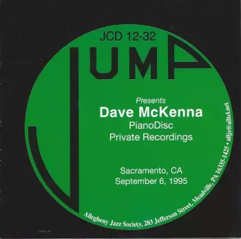 Jump Presents Dave McKenna PianoDisc Private Recordings