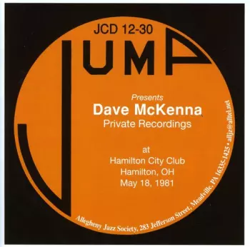 Jump Presents Dave McKenna Private Recordings