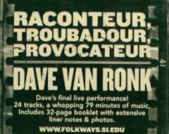 CD Dave Van Ronk: ...And The Tin Pan Bended, And The Story Ended... 459914