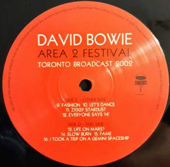 2LP David Bowie: Area 2 Festival (Toronto Broadcast 2002) 414986