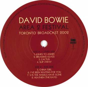 2LP David Bowie: Area 2 Festival Toronto Broadcast 2002 LTD | CLR 414692