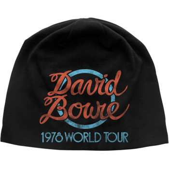 Merch David Bowie: David Bowie Unisex Beanie Hat: World Tour Logo Jd Print