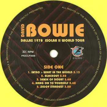 2LP David Bowie: Dallas 1978 Isolar II World Tour  NUM | CLR 386713