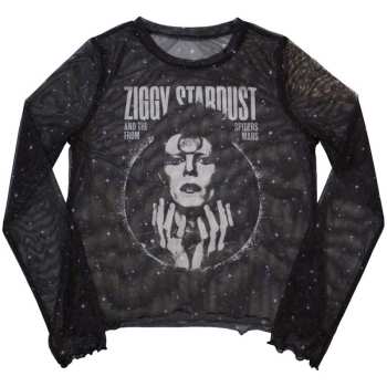 Merch David Bowie: David Bowie Ladies Long Sleeve T-shirt: Ziggy V1 (mesh) (small) S