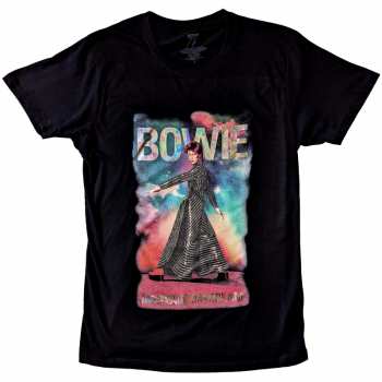 Merch David Bowie: David Bowie Unisex Embellished T-shirt: Moonage 11 Fade (glitter Print) (small) S