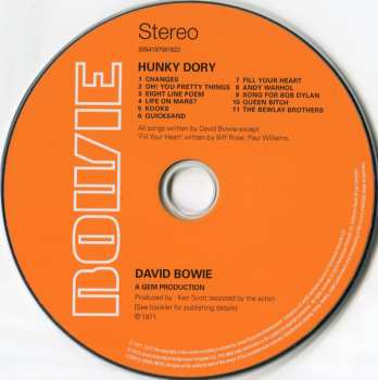 CD David Bowie: Hunky Dory DIGI