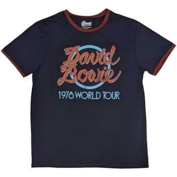 Merch David Bowie: David Bowie Unisex Ringer T-shirt: 1978 World Tour (x-large) XL