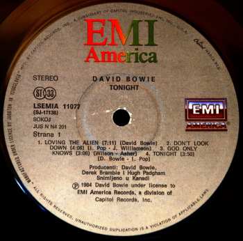 LP David Bowie: Tonight