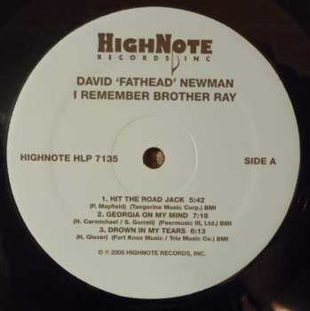 LP David "Fathead" Newman: I Remember Brother Ray 68967