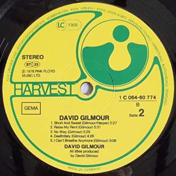 LP David Gilmour: David Gilmour