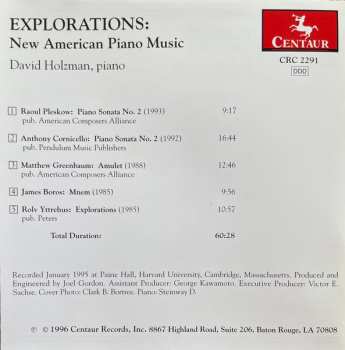 CD David Holzman: Explorations: New Amercian Piano Music