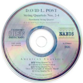 CD David L. Post: String Quartets Nos. 2-4