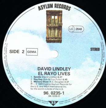 LP David Lindley And El Rayo-X: El Rayo Live 110564