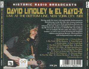 CD David Lindley And El Rayo-X: Live At The Bottom Line, New York City, 1981 512622