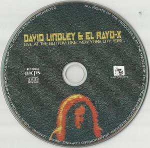 CD David Lindley And El Rayo-X: Live At The Bottom Line, New York City, 1981 512622