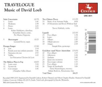 CD David Loeb: Travelogue (Music Of David Loeb)