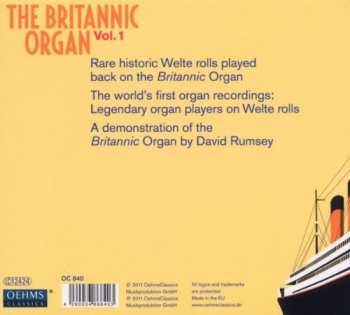 2CD David Rumsey: The Britannic Organ Vol. 1 434641