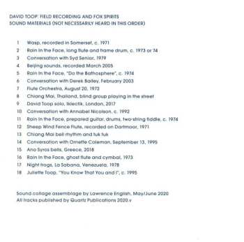 CD David Toop: Field Recording And Fox Spirits