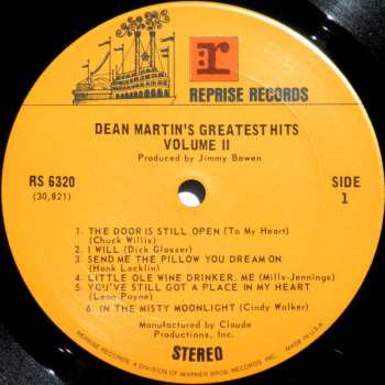 LP Dean Martin: Dean Martin's Greatest Hits! Volume 2