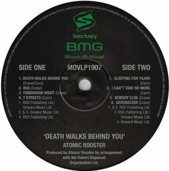LP Atomic Rooster: Death Walks Behind You 9112