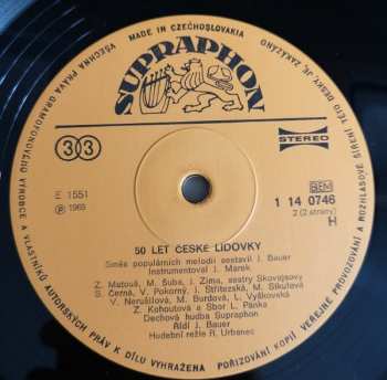 LP Dechová Hudba Supraphon: 50 Let České Lidovky 425624