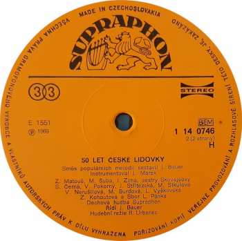 LP Dechová Hudba Supraphon: 50 Let České Lidovky 397880