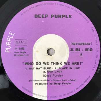 LP Deep Purple: Who Do We Think We Are 357233