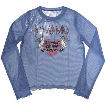 Merch Def Leppard: Def Leppard Ladies Long Sleeve T-shirt: Bringin On The Heartbreak (mesh) (x-small) XS