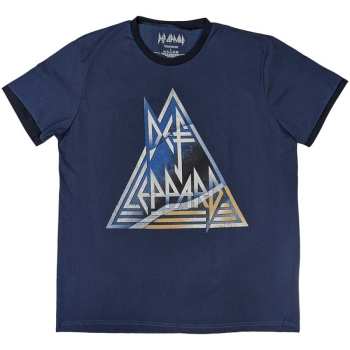 Merch Def Leppard: Def Leppard Unisex Ringer T-shirt: Triangle Logo (x-large) XL