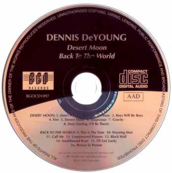CD Dennis DeYoung: Desert Moon/Back To The World 376897